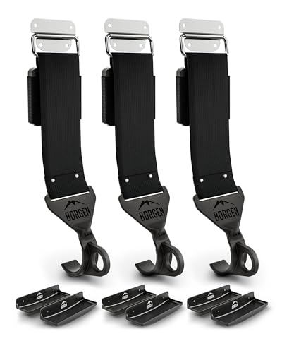 Borgen Portabici Da Muro - Portabici Regolabile Da Muro - Compatibile Con E-Bike, Bici Da Corsa, Mtb, Bici Da Strada - Gancio Gommato Antigraffio