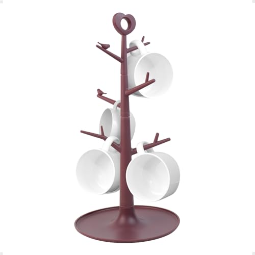 Xyuayamz Porta Tazzine Da Caffè Verticale, Albero Portabicchieri Caffè Con 4 Ganci, Portatazzine Da Caffè, Supporto Tazze Salvaspazio Per Bancone Da C