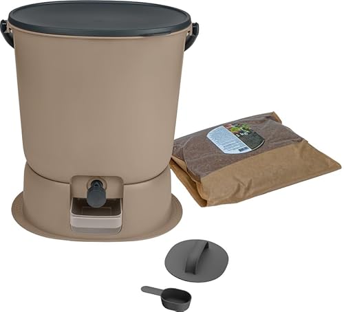 Skaza - Compostore Bokashi Essential 15,3 L + 1 Kg, A Base Di Cappuccino