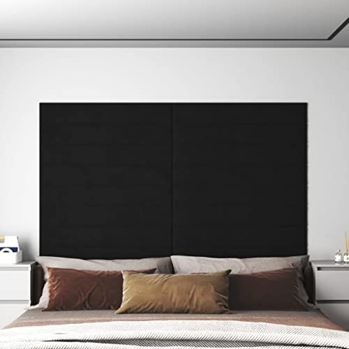 Vidaxl Pannelli Murali 12 Pz Neri 90X15 Cm Velluto 1,62 M²