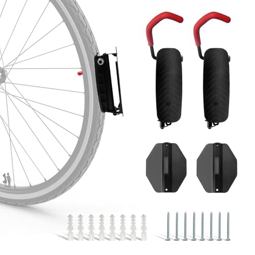 2 Pezzi Supporto Bici Da Muro, Pieghevole Portabici Da Muro, Portabici Da Parete Salvaspazio, Capacità Di Carico 20 Chilogrammi, Angolo E Distanza Dal