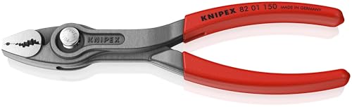 Knipex 82 01 150 Twingrip Pinza Con Capacità Di Presa Frontale E Laterale Rivestita In Plastica Antiscivolo Bonderizzata Grigia 150 Mm