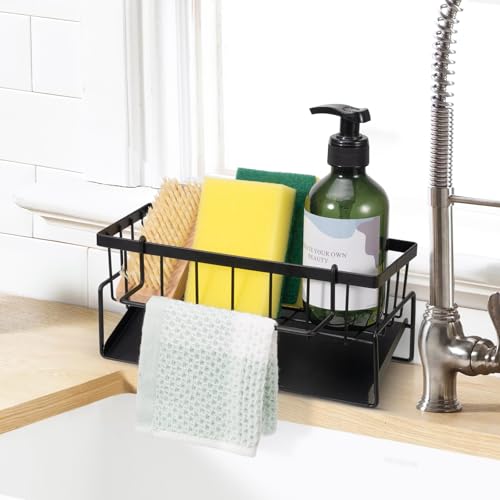 Portaoggetti Per Lavello In Acciaio Inossidabile, Organizer Cucina,Vassoio Di Scarico Automatico, Portaoggetti Per Stracci In Spugna, Adatto Per Cucin