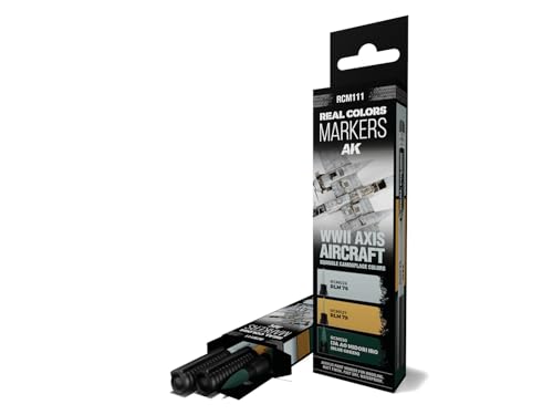 Ak Real Colors Marker Set Rcm111 Wwii Axis Aircraft Squiggle Camouflage Colors (3Pcs)