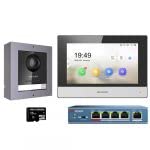 Hikvision Kit D'Interphone Vidéo Ip Pour Villa Ou Maison. Un Seul Bouton D'Appel.