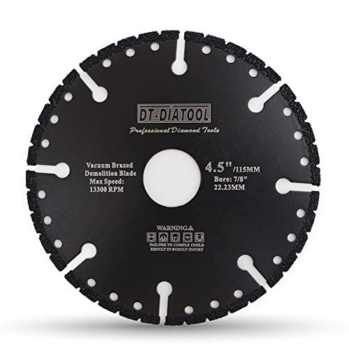 Dt-Diatool Disco Diamantato 115 X 22,23 Mm Lama Per Sega Universale Per Cemento Armato Metallo Alu Rebar Ferro Pvc Tutti I Materiali Resistenti