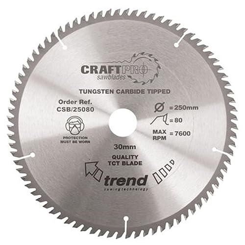 Trend Lama Per Sega Circolare Craftpro Per Troncatrici, 315 Mm X 72 Denti X Foro Da 30 Mm, Punta In Carburo Di Tungsteno, Csb/31572