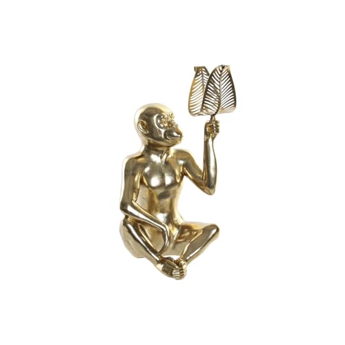 Figura Resina Metal 27X25X43,5 Mono Hoja Dorado