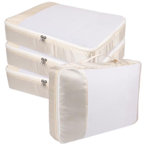 Organizer Valigia Organizzatori Valigia Viaggio Organizer Valigia Salvaspazio Organizer Viaggio Per Biancheria Intima Calzature Vestiti 4 Pezzi Beige