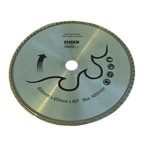 Feider F305Lu - Lama Universale Multimateriale A 80 Denti, 305 X 30 Mm