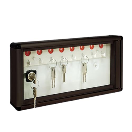 Alubox Bacheca Portachiavi Da Parete In Alluminio 30X5X14 Cm Porta Chiavi Da Muro Per Casa Interno O Esterno Protetto Made In Italy Con 8 Ganci Numera