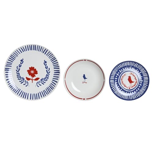 Vajilla Set 18 Porcelana 27X27X3 Azul