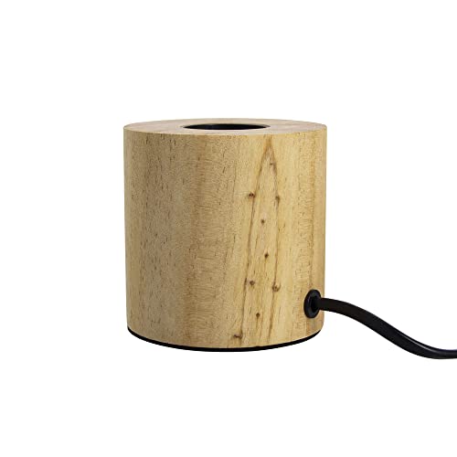 Cylindrical Table Lamp In Wood, E27 Base Compatible, Ip20, 60W Max Wattage