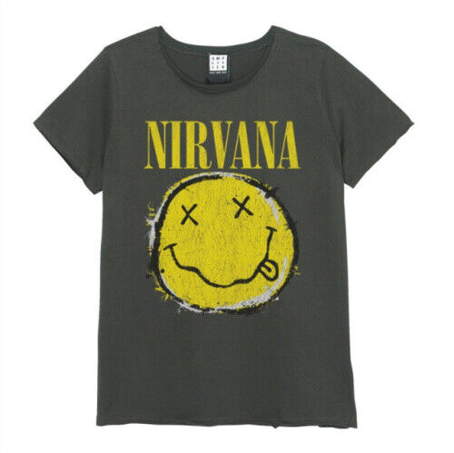 NIRVANA WORN OUT SMILEY AMPLIFIED VINTAGE XXL CHARCOAL
