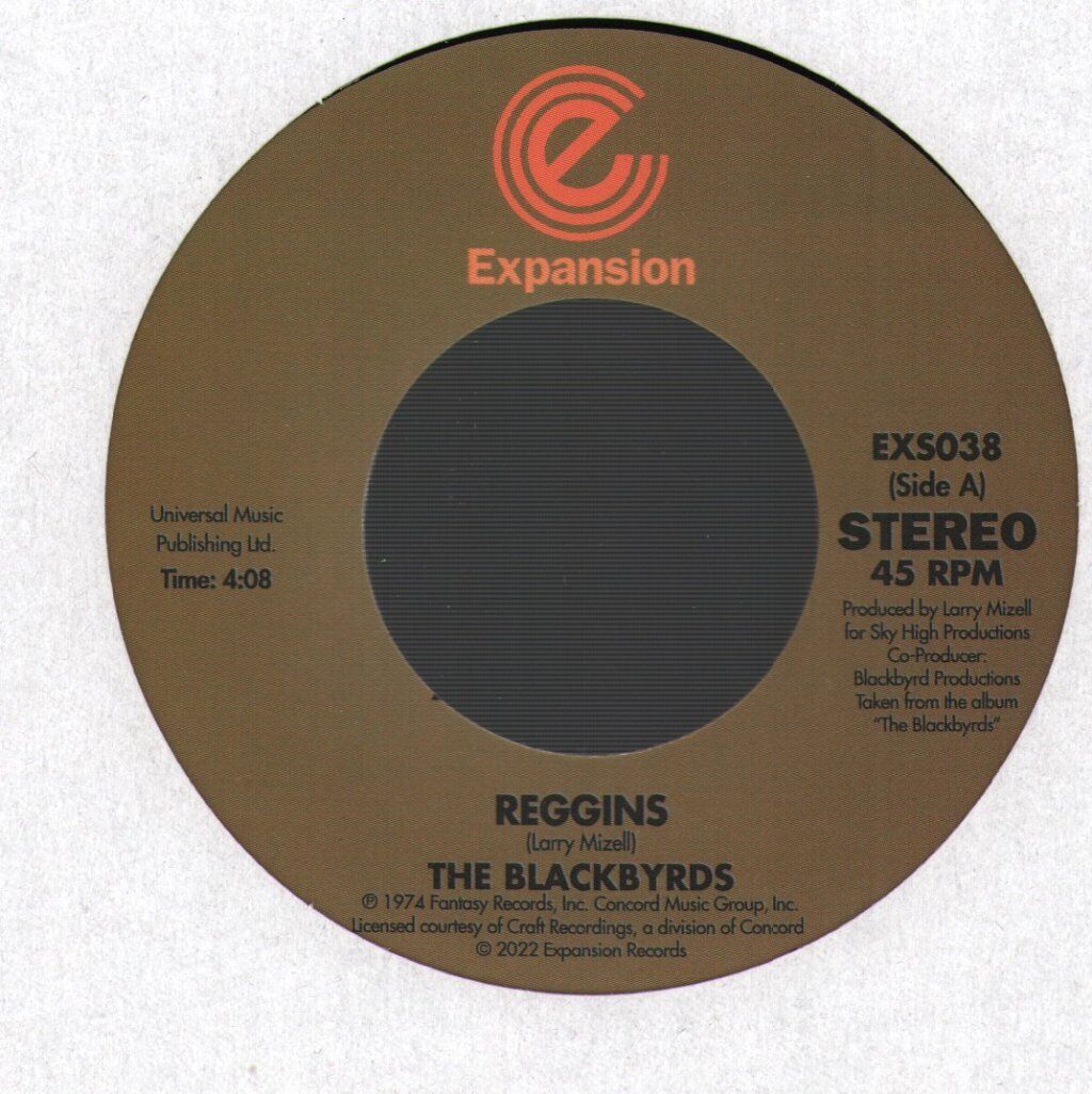 Blackbyrds Reggins 7" vinyl Europe Expansion 2022 b/w 'Blackbyrds' Theme' EXS038