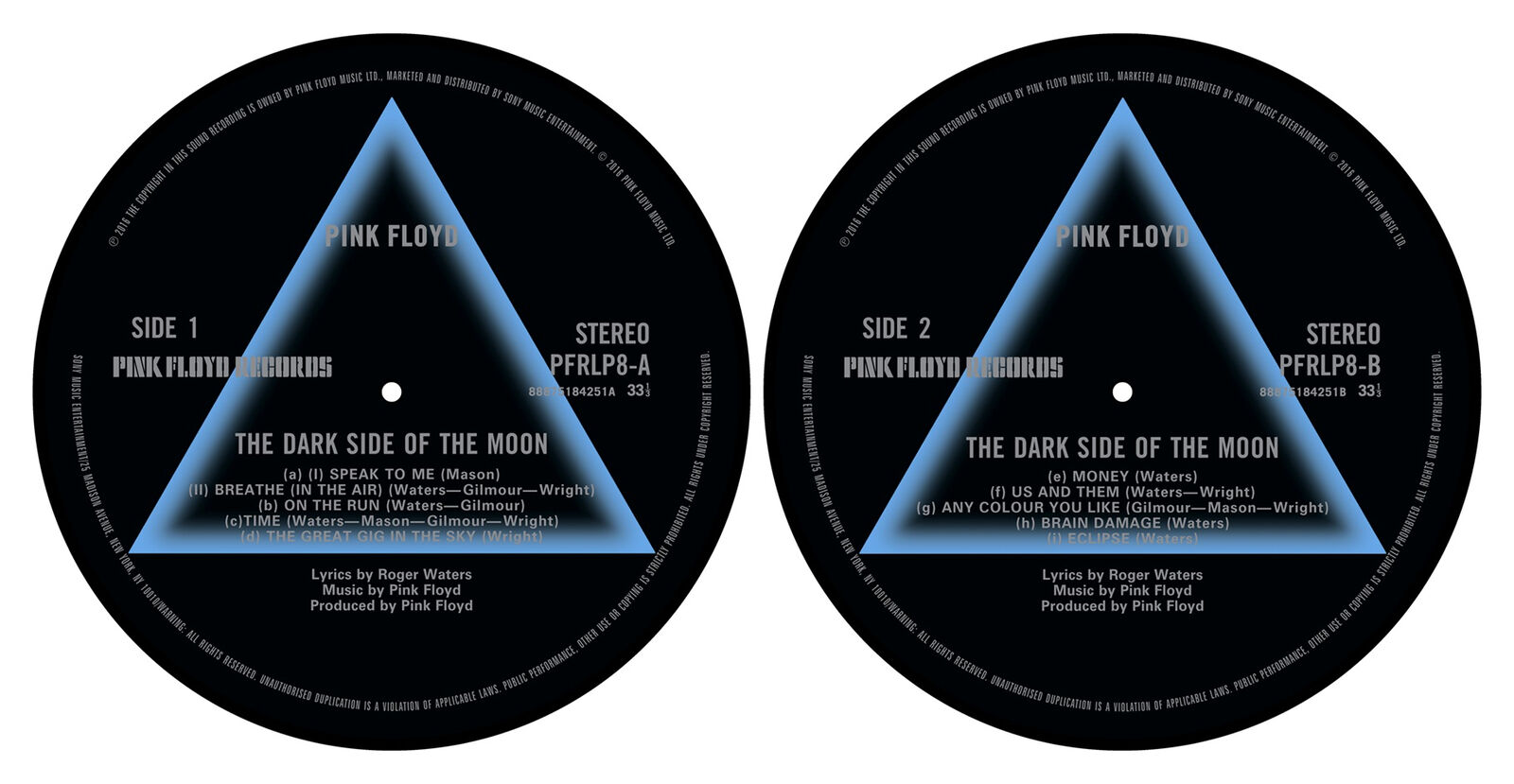 Pink Floyd ' Dark Side Of The Moon 'Giradischi Tappetino Set + Nuovo