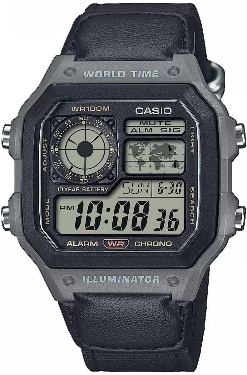 Orologio Casio  Pelle Vintage AE-1200WHUB-8AVEF Nero