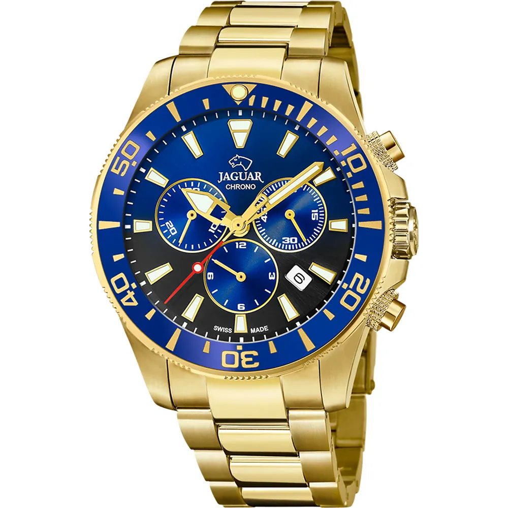 Orologio Uomo Jaguar Acamar Executive Watch J864/5 Gold Swiss Made Cronografo