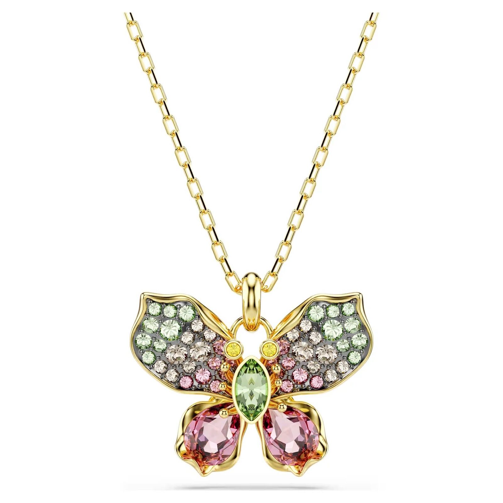 Collana Swarovski Idyllia Farfalla Pendente 5709950 necklace Dorata Multicolor