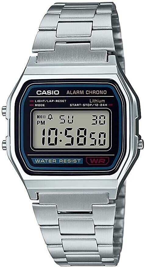 CASIO Orologio Digitale  Vintage A158wa-1 Crono e Luce Unisex