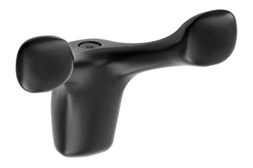Gtv - Gancio Appendiabiti Toledo B0 – Superficie: Nero Opaco – Esterno: 79 X 58,8 X 38 Mm – Gancio Appendiabiti Per Porta, Bagno, Cucina, Corridoio, U