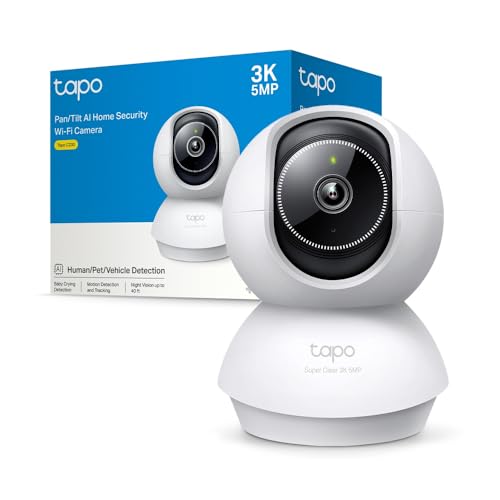Tapo C230 3K 5Mp Telecamera Wi-Fi Interno, Video Sorveglianza, Visione Notturna Avanzata, Rilevamento E Notifiche Intelligenti,Allarme Acustico E Lumi