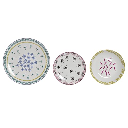 Vajilla Set 18 Porcelana 27X27X2,5 Africa Azul