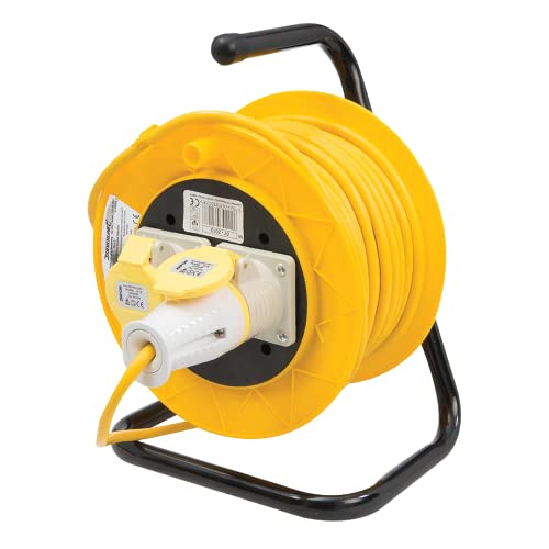 Powermaster Silverline 868878 Avvolgicavo Con Supporto 2 Prese 16, 110 V, 25 Mt