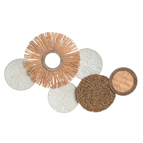 Decoracion Pared Rafia Fibra 70X5,5X43 Circulos