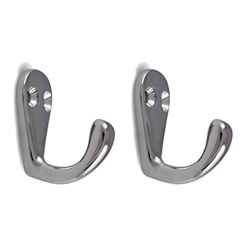 Cyclingcolors 2X Ganci Muro Metallo Cromato Lucido 41Mm Con Vite Mobile Cucina Bagno Appendiabiti
