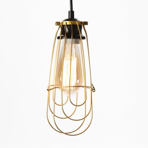 Lampara De Techo 10X10X25 Metal Dorado Sin Bombilla