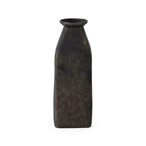 Jarron 14X14X38 Metal Verde Oxido