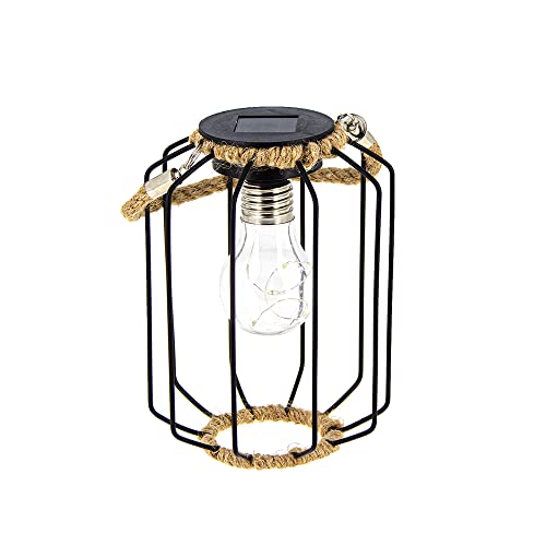 Ip44 Solar Led Lantern With Rope And Steel, 8H Autonomy