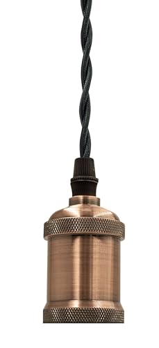 Pendant Metal Bronze Vintage Black Twisted Cable