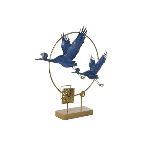 Decoracion Metal 51X9X51 Garzas Azul
