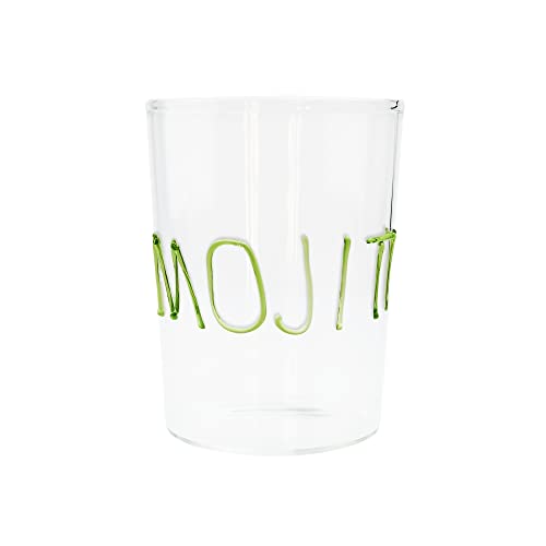 Wd Lifestyle Vetro Borosilicato Con Lettere In Filo Di Vetro Colorato E Posato A Mano. Capacità: 500 Ml