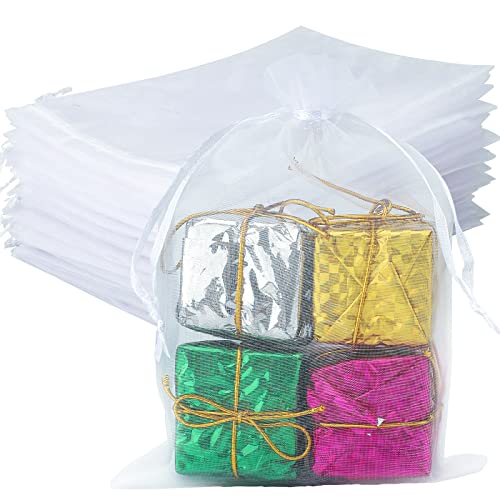 G2Plus 100Pcs Sacchetti In Organza Sacchetti Regalo In Organza 13X18Cm Sacchetti Organza Regalo Borse Organza Gioielli Sacchetto Con Coulisse Per Matr
