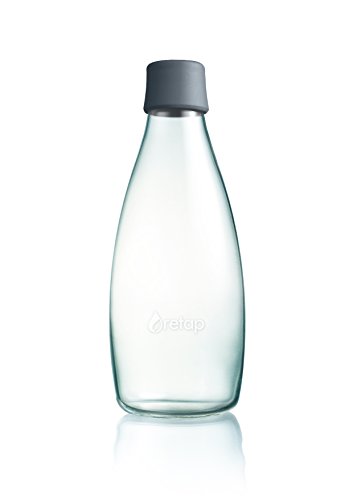 Retap Aps - Bottiglia Dell’Acqua In Vetro Borosilicato, 0,8 Litri, Colore: Grigio