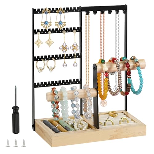 Yutuy Organizer Gioielli Porta Collane Da Appendere Espositore Per Collane Portacollane A 4 Livelli,Portagioie Porta Collane Per Collane, Anelli, Brac
