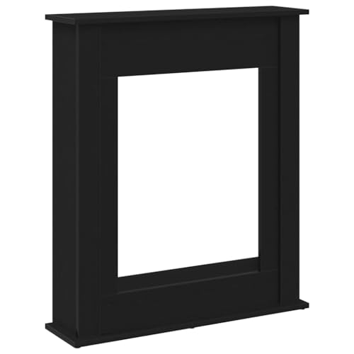 Vidaxl Cornice Per Camino In Rovere Nero 75 X 20 X 87,5 Cm Legno Ingegnerizzato, Camino Surround, Telaio Del Camino, Mensola Del Camino, Ambiente Cami
