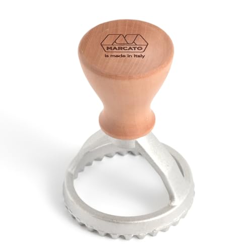 Marcato Stampo Per Ravioli E Biscotti, Forme Per Ravioli, Formine Per Biscotti, In Legno Massello E Alluminio Prossofuso, Stampino Rotondo Da 58 Mm