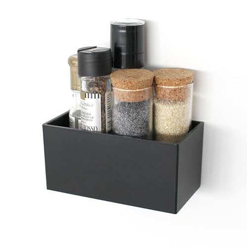 Kalamitica - Contenitore Magnetico “Gea”, Portaoggetti Per Lavagna Magnetica E Altre Superfici Metalliche - Design Moderno, Nero Laccato Con Finitura