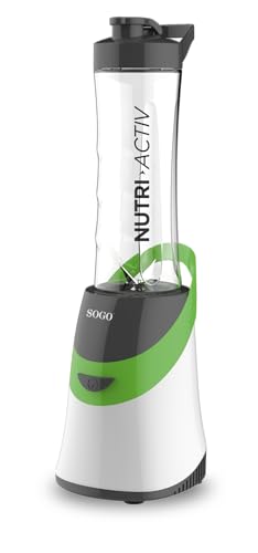 Sogo Bat-Ss-5515-G Ss-5515-G-Macchina Per Fare Frullati Nutri Activ, 350 W, Include Brocca Portatile, Priva Di Bpa, 0,6 Litri, Colore: Verde