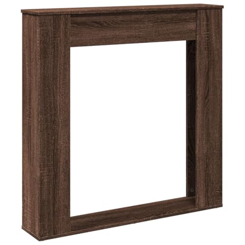 Vidaxl Cornice Per Camino Rovere Marrone 100X20X100 Cm In Truciolato, Cornice Per Caminetto, Struttura Per Camino, Decorazione Camino