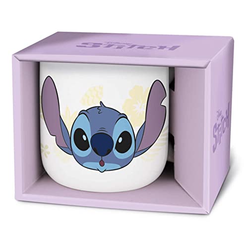 Stor Tazza Ceramica Colazione 400 Ml Stitch Palms In Confezione Regalo Young Adult