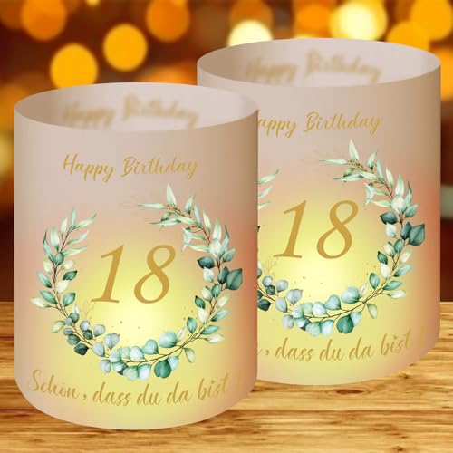 12 Portacandela Antivento Da Tavolo Per 18 Anni, 18 Paralume Candele Compleanno, Decorazioni Tavolo Compleanno Per Festa 18 Anni Compleanno Uomo Donna