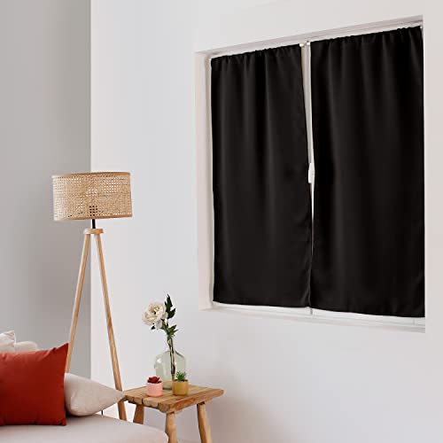 Ed Enjoy Home Tenda Oscurante Con Passante, Con Passante, Nero, 60 X 120 Cm, 100% Poliestere, Tessuto Certificato Oeko-Tex, Collezione Liquirizia