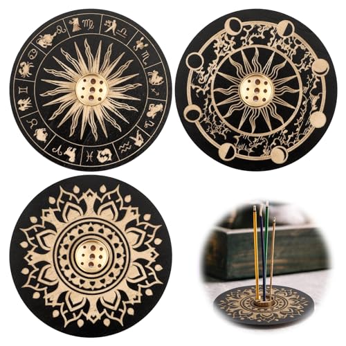 Dmnq 3 Pezzi Porta Incenso,Porta Incenso Per Bastoncini,Porta Bastoncini Di Incenso,Adatto Per Yoga,Meditazione,Decorazioni Per La Casa,Ufficio (Nero)