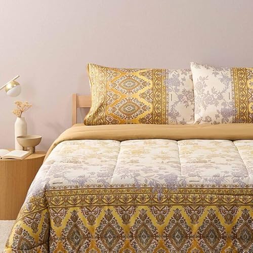 Bassetti Granfoulard Trapunta Piumone Invernale Matrimoniale Cm 260X260 In Puro Cotone (Agrigento Oro)
