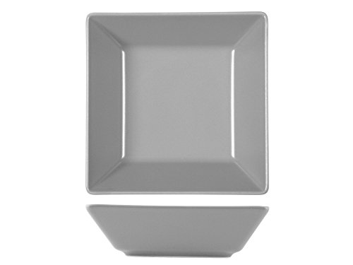 H&H Boston Piatto Fondo, Grigio, Quadrato 17 X 17, Stoneware